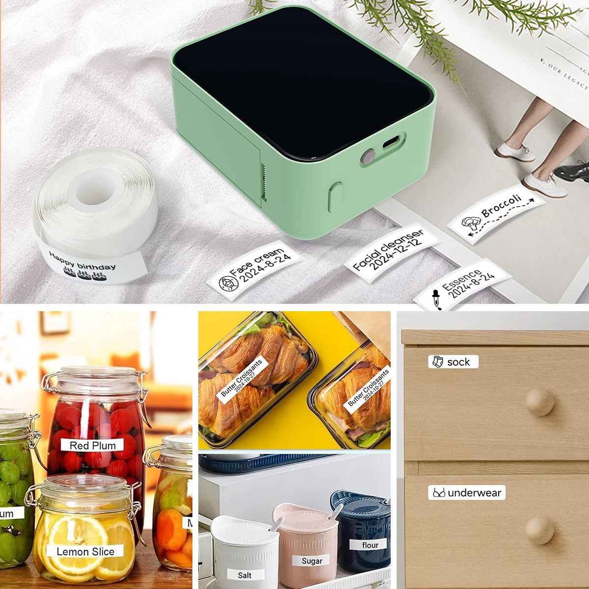 Marklife P15 Mini Portable Label Printer Smart Pocket Printer Thermal Adhesive Sticker Labeling Machine ot 3PK Label Paper NoInk