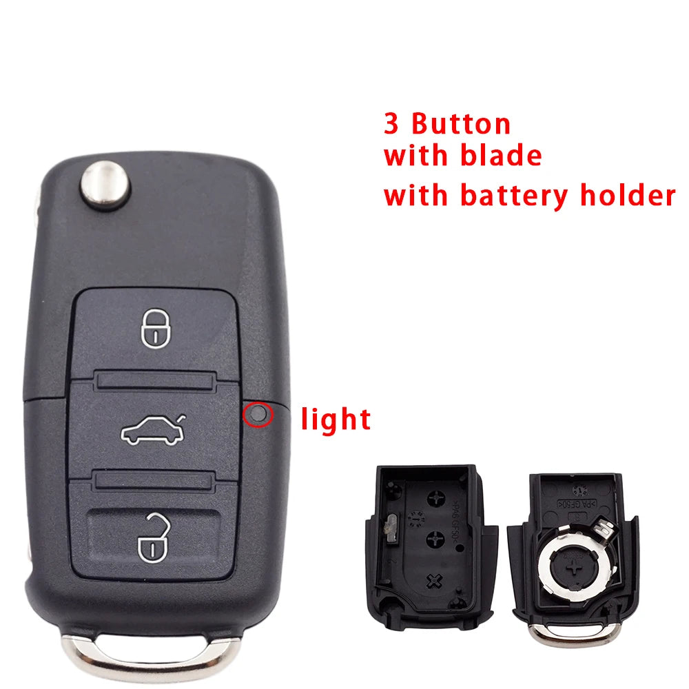 Cocolockey 2/3/4 Button Remote Flip Folding Key Shell for Vw Golf Jetta Passat Bora Sharan Touran for Seat Leon Car Accessories