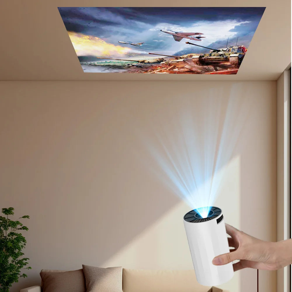 Mini Projector 1080P Support 4K, 200ANSI Lumens WiFi 6 Bluetooth Portable Outdoor Projector with HDMI USB Dolby Audio