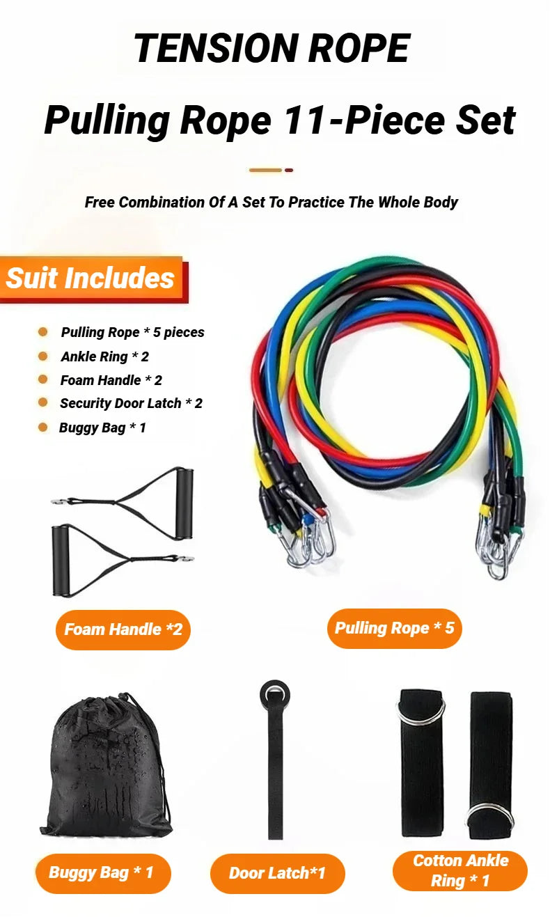 11-Piece Resistance Band Set for Full Body Strength Training