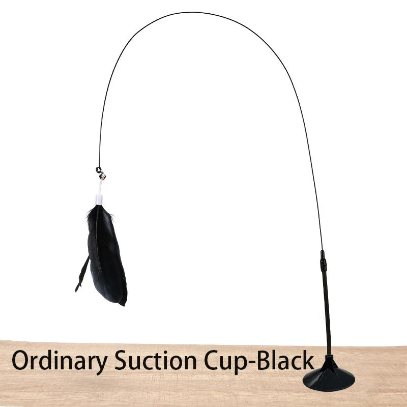 Professional Suction Cup Simulation Bird Feather Cat Teaser Wand