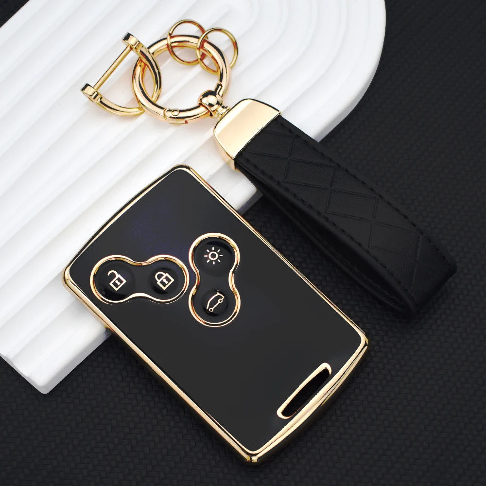 New TPU Car Card Key Case Cover Shell For Renault Duster Captur Clio Logan Megane 1 2 3 Koleos Scenic Nema Fluence Zoe Keychain