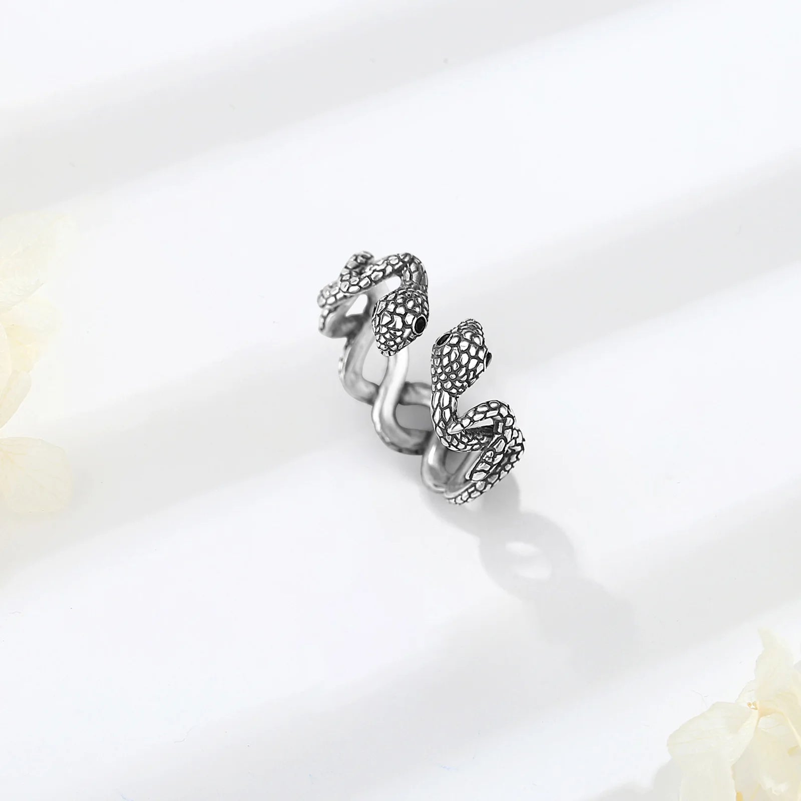 Snake Ring Sterling Silver S925 Adjustable Open Ring