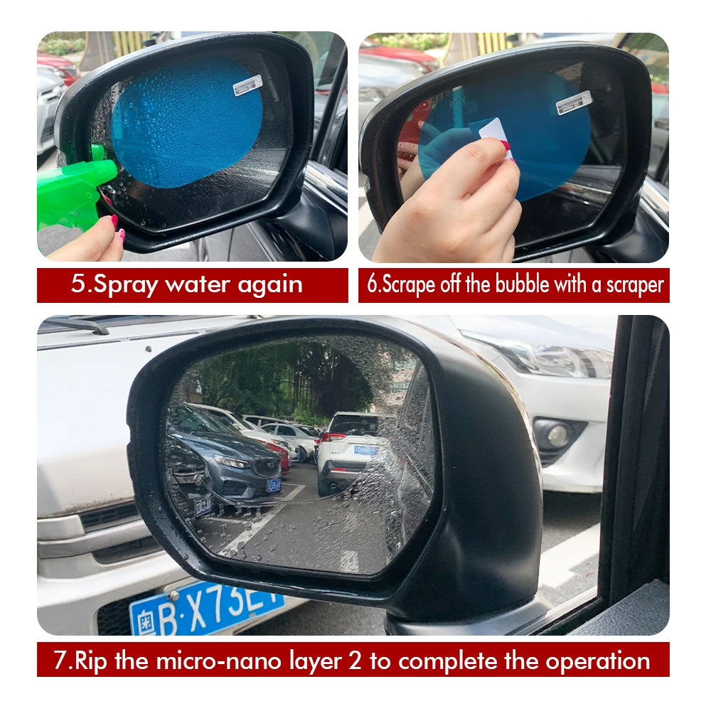 Car Rainproof Anti Fog Sticker Car Rainproof Film Clear Window Waterproof Film for Car Motorcycle Mirrors Film Accessories