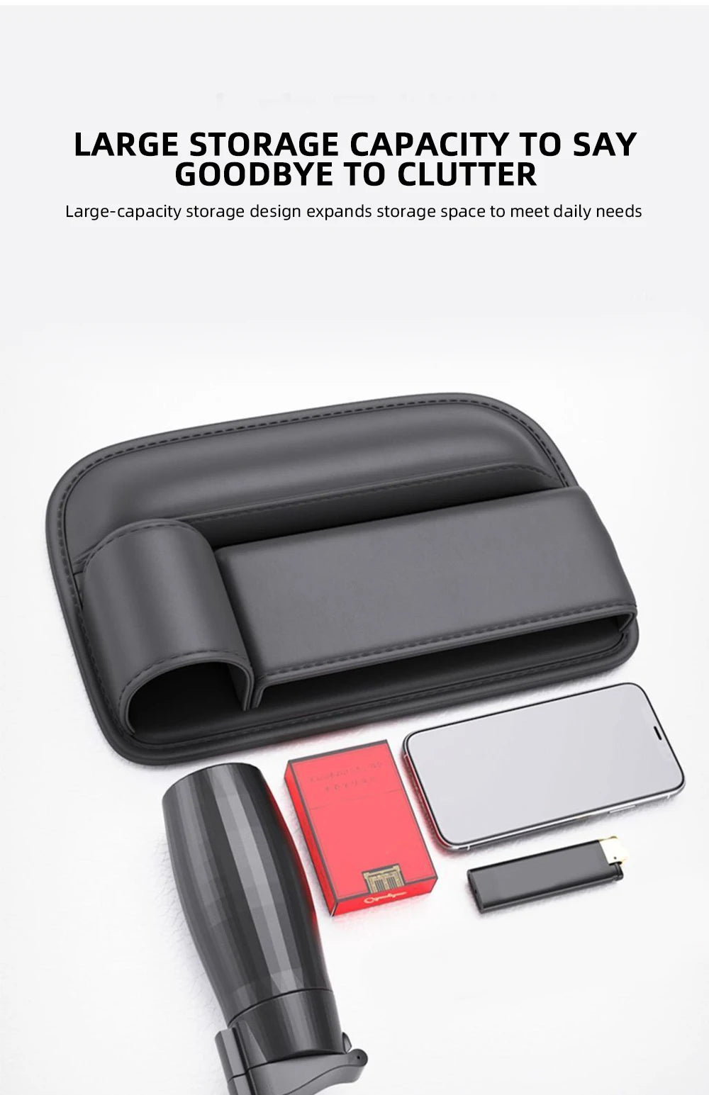 Multifunction Car Seat Gap Leak-proof Storage Bag  PU Leather Seat Slot Organizer BoxFor Car Seat Gap Filler With Cup Holder
