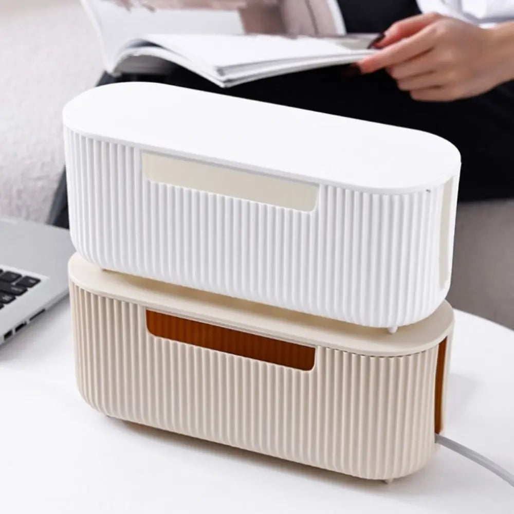 Quality Desktop Cable Storage Box with Lid Multi-Functional Socket Storage Box Dustproof Cable Organizer Household