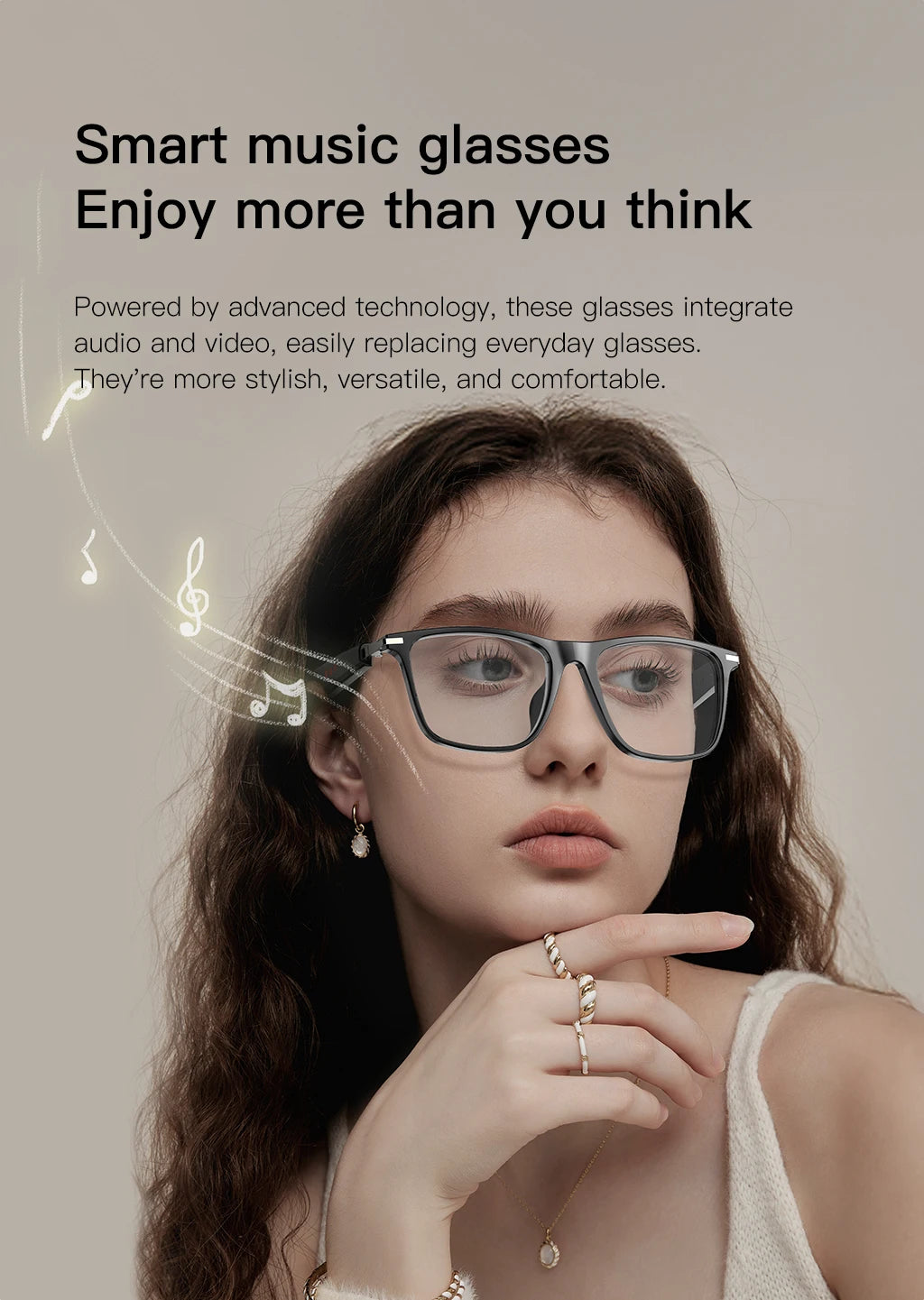 Smart Glasses with AI Translator Bluetooth Glasses Hands-Free Music & Calls Outdoor Sports Headphones for Men and Women