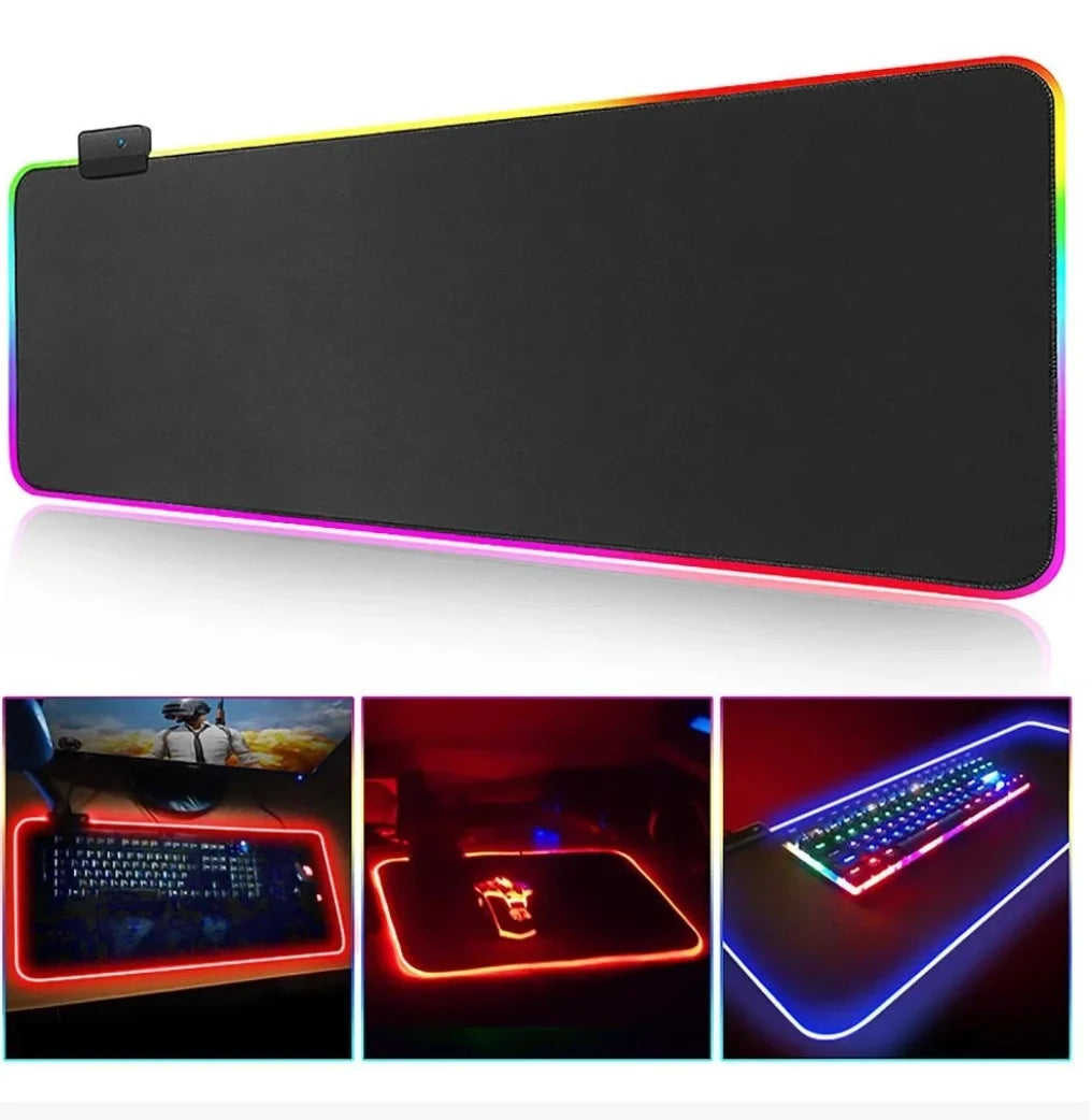 LED RGB Mousepad Keyboard Cover Desk-mat Waterproof Large Gaming Mouse Pad Multi-size Computer Gamer Esports Mouse Pad Backlit