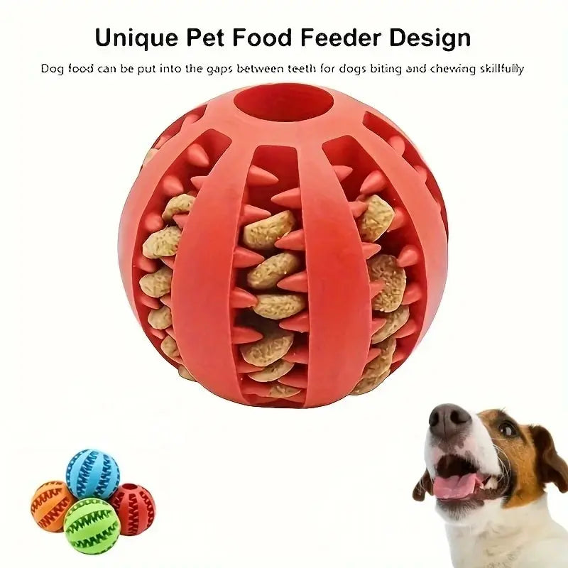 Non-Toxic Rubber Dog Treat Feeder and Tooth Cleaning Ball