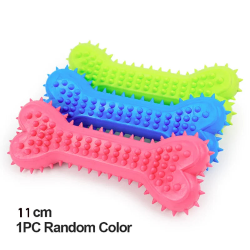 Small Dog Rubber Bone Chew Toy Bite-Resistant Training Tool