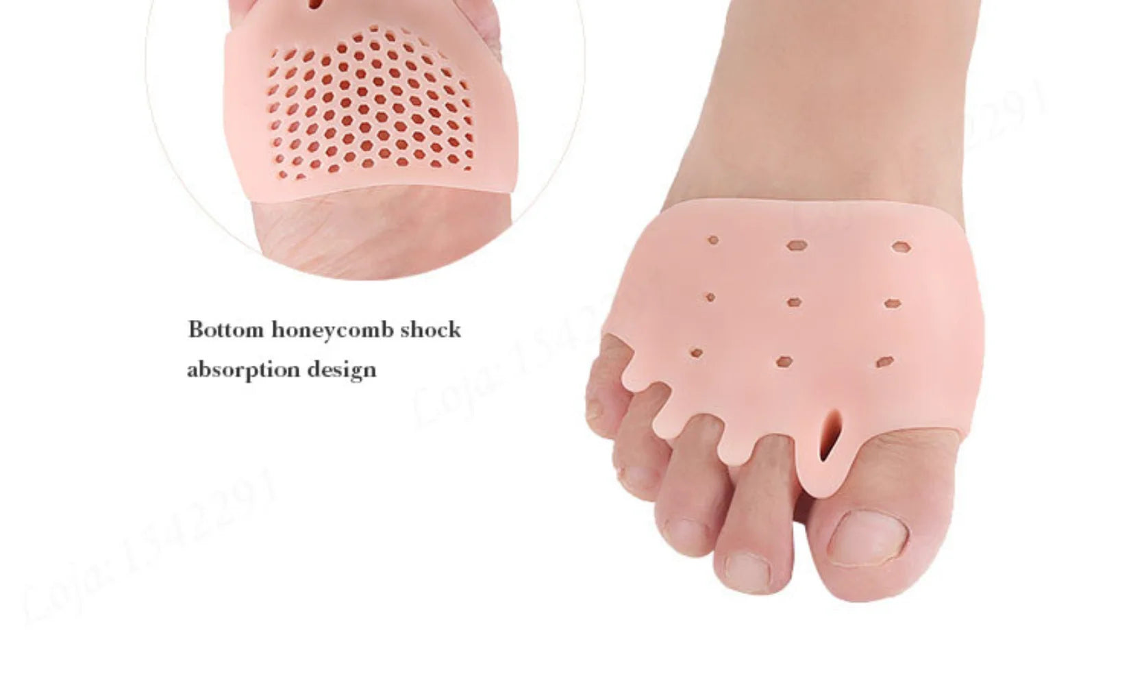 2pcs Silicone Toe Separator Hallux Valgus Corrector Bunion Orthotics Protector Pain Relief Forefoot Pad Socks Foot Care Pedicure