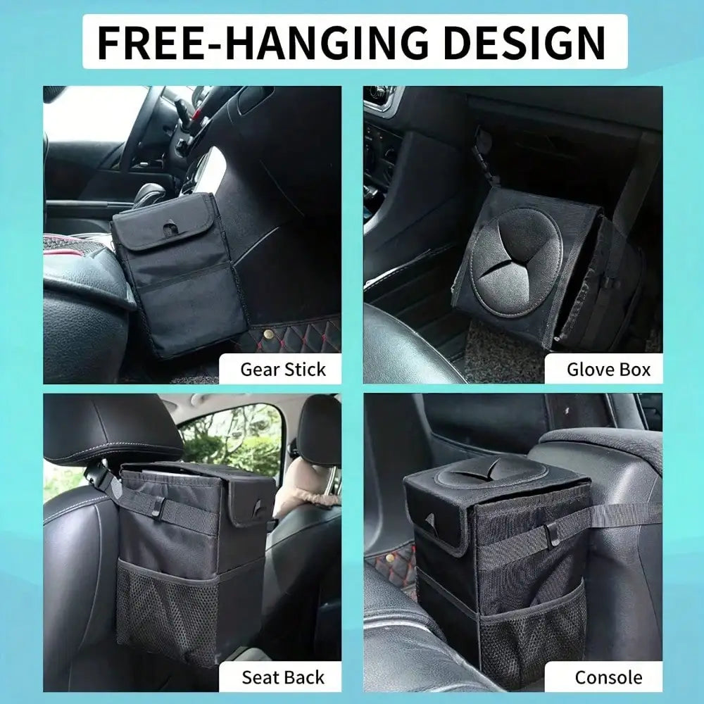 Waterproof Car Trash Can Bin, Acessórios Auto Organizer, Lixo Dump, Bolsos de armazenamento de carros, Closeable, portátil
