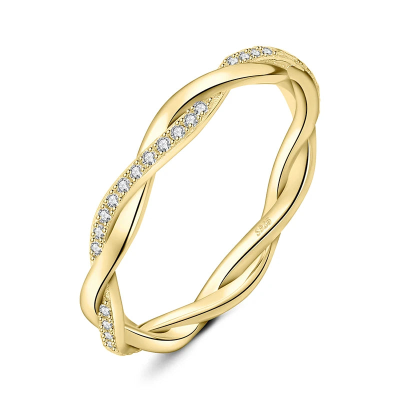 Moissanite Twisted Rope Rotating Infinity Ring