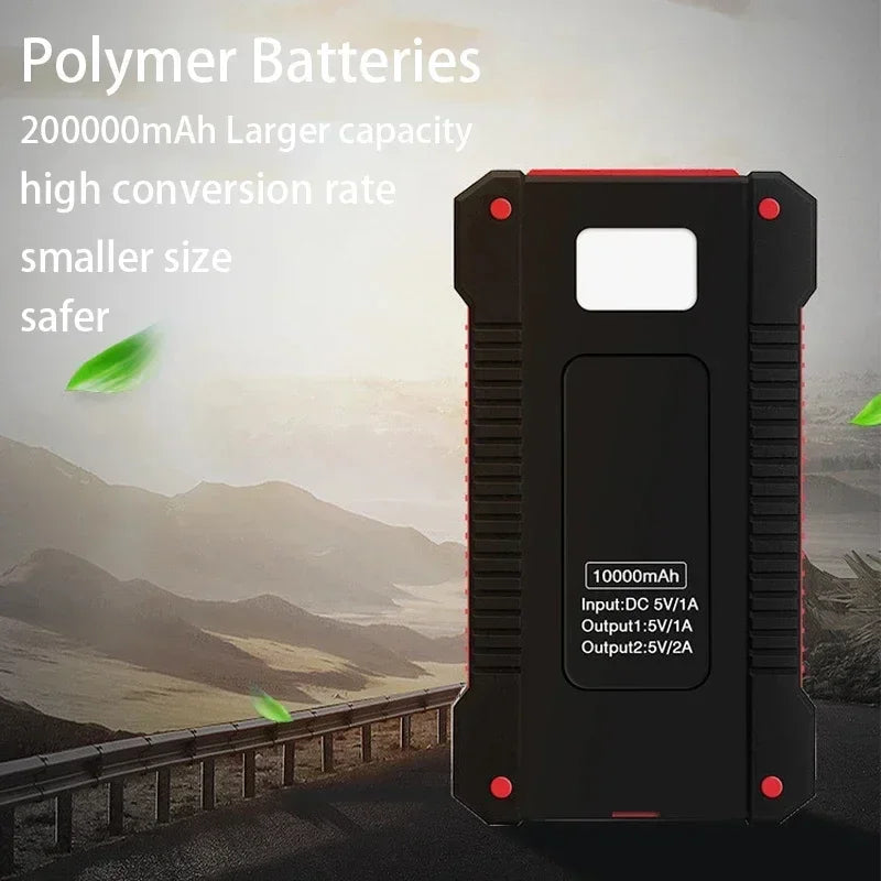 200000mah Solar Power Bank Large Capacity Portable External Battery Fast Charging Silicon Solar Panel Outdoor Essential