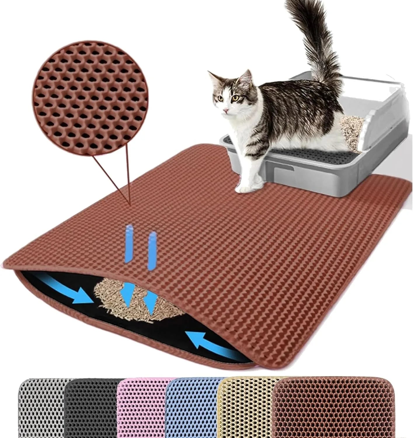 Advanced Double Layer Honeycomb Waterproof Cat Litter Mat