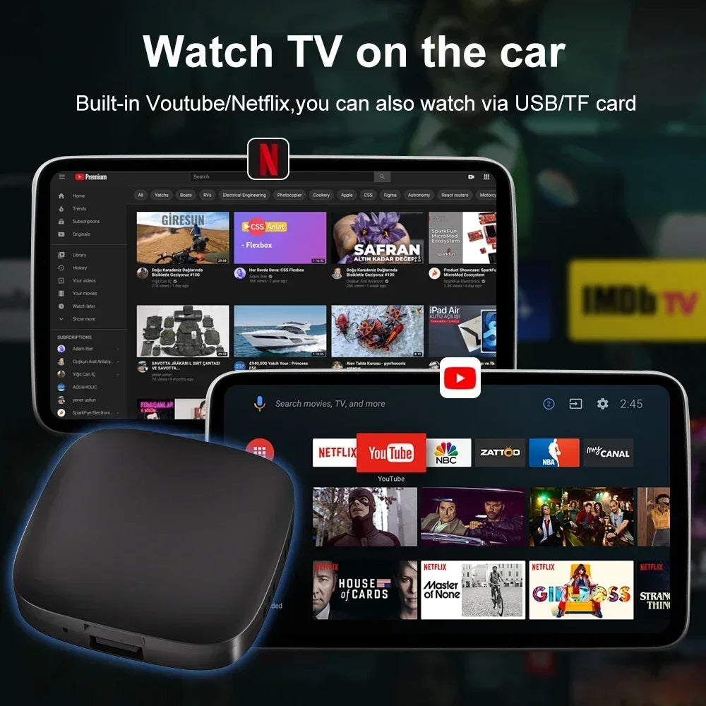 Android13 CarPlay Android Auto A133 Ai Box Wireless Box for Netflix YouTube Wireless Carplay Car Smart Systems for Wired Carplay