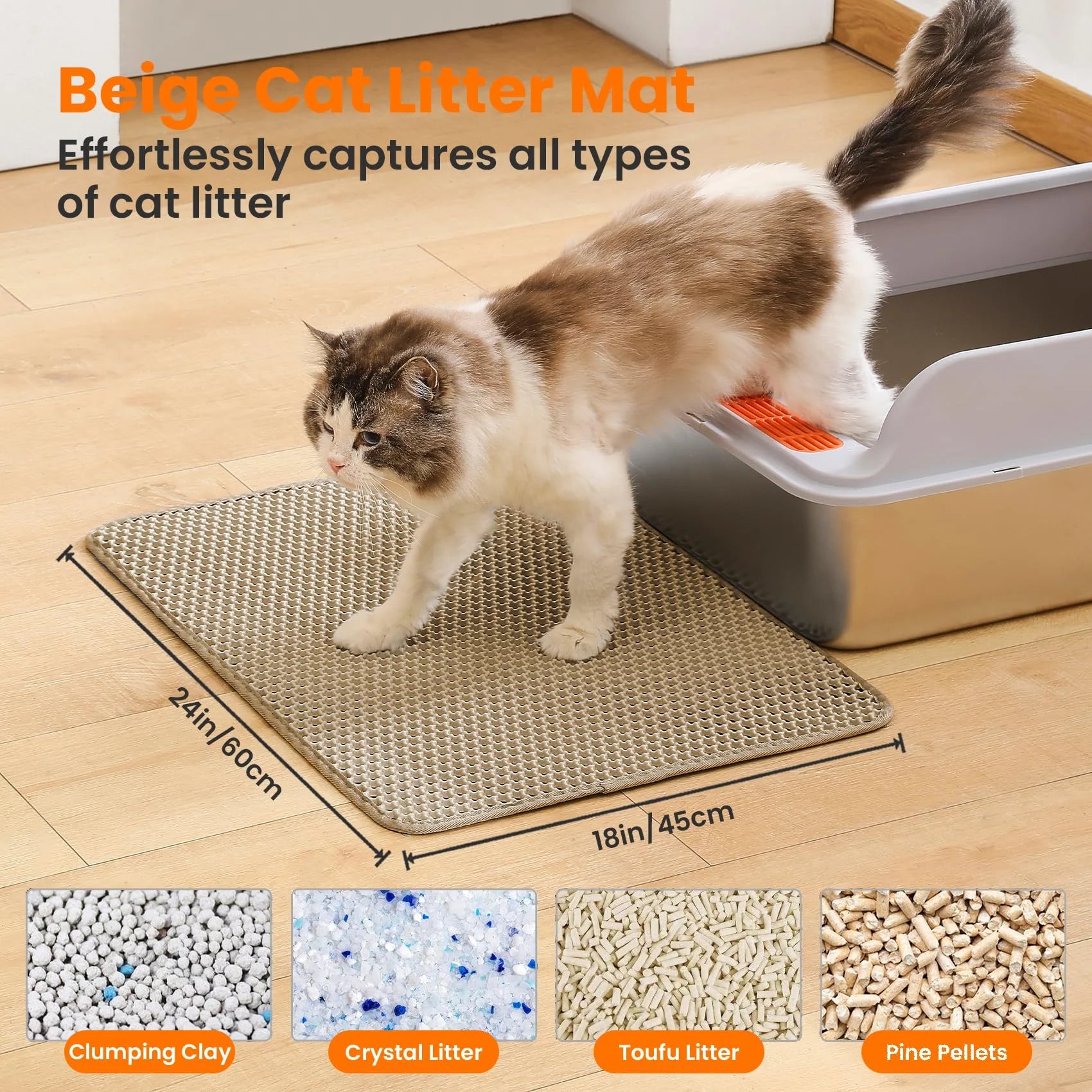Advanced Double Layer Honeycomb Waterproof Cat Litter Mat