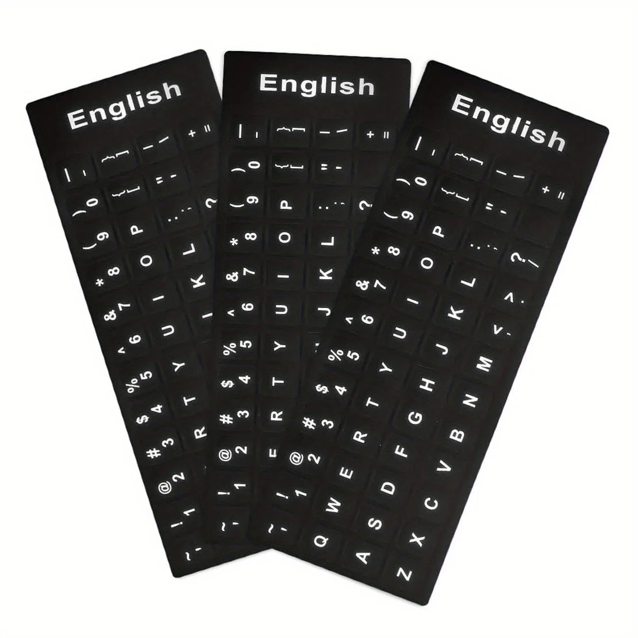 3pcs White Keyboard Sticker for Russia Korean Arabic Spanish Keyboard Replacement, Universal Stickers for Computer