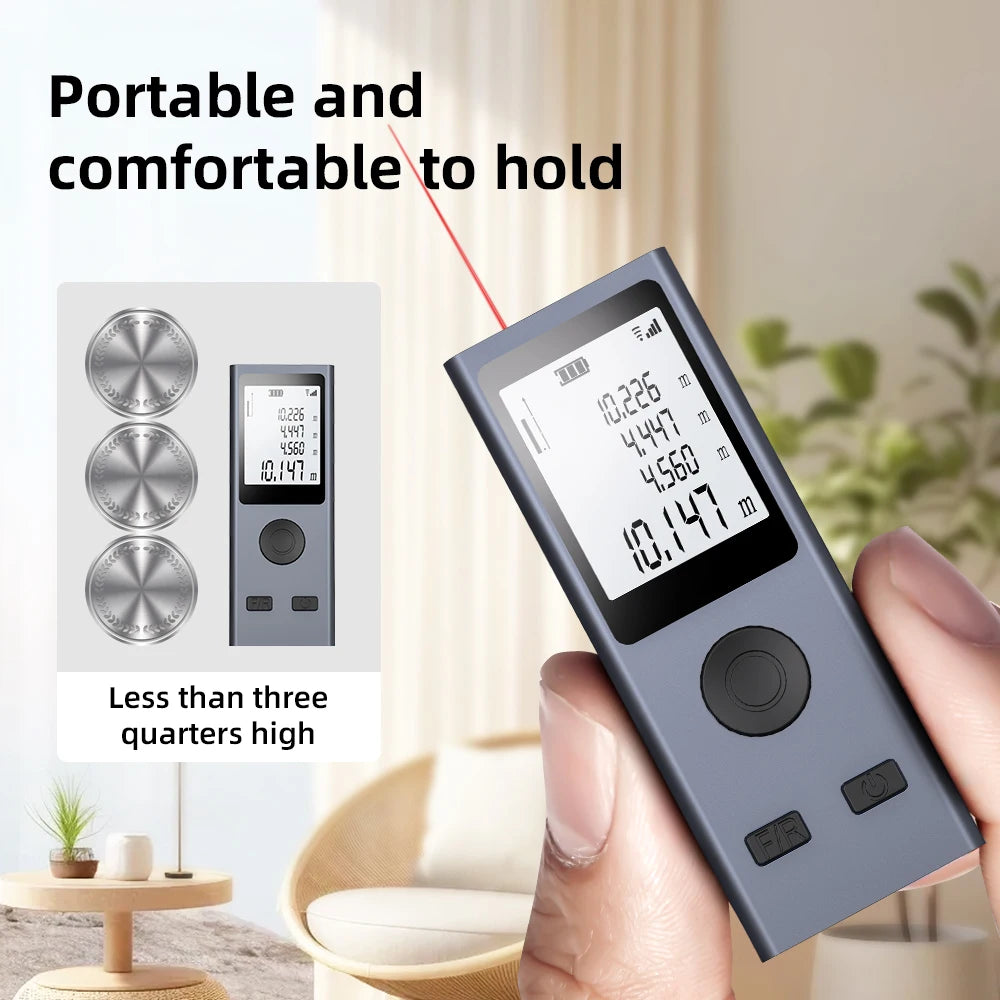 Nohawk Mini Laser Rangefinder Digital Tape Measure Ruler USB Charge Aluminum Alloy Fuselage