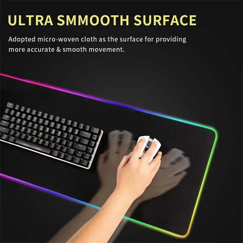 Futuristic Gaming RGB Mouse Pad Sports Car Mouse Pads 400X900MM Offices Accessories Gamer Luminous Mousepad LED HD Print Deskmat