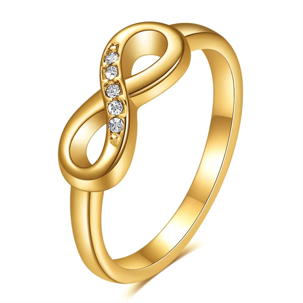 Dainty Infinity Promise Ring Gold / Silver Style CZ Eternal Band