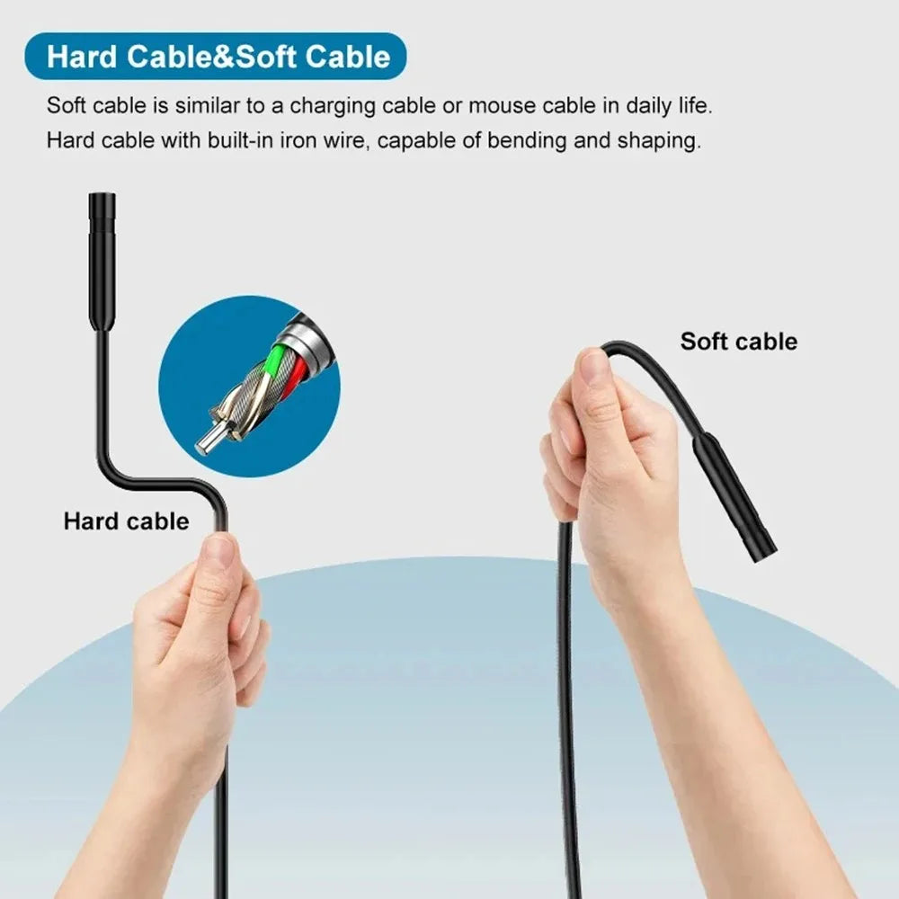 Endoscope Camera 1080P HD Borescope with 8 LED Lights 8mm Inspection Camera for iOS Android Samsung