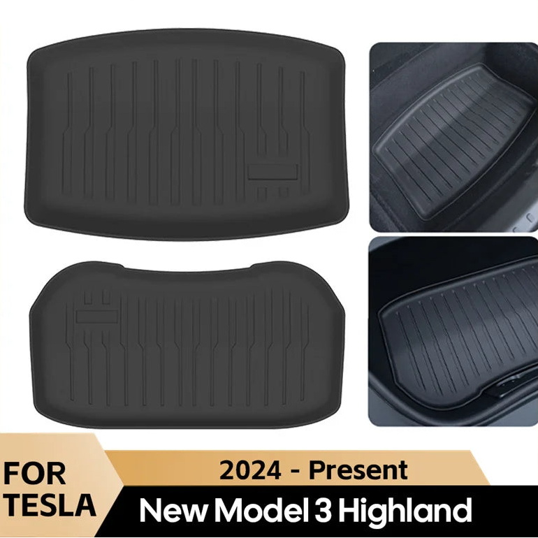 Tesla Model 3 Highland 2024 Piano Key TPE Trunk Mat Set