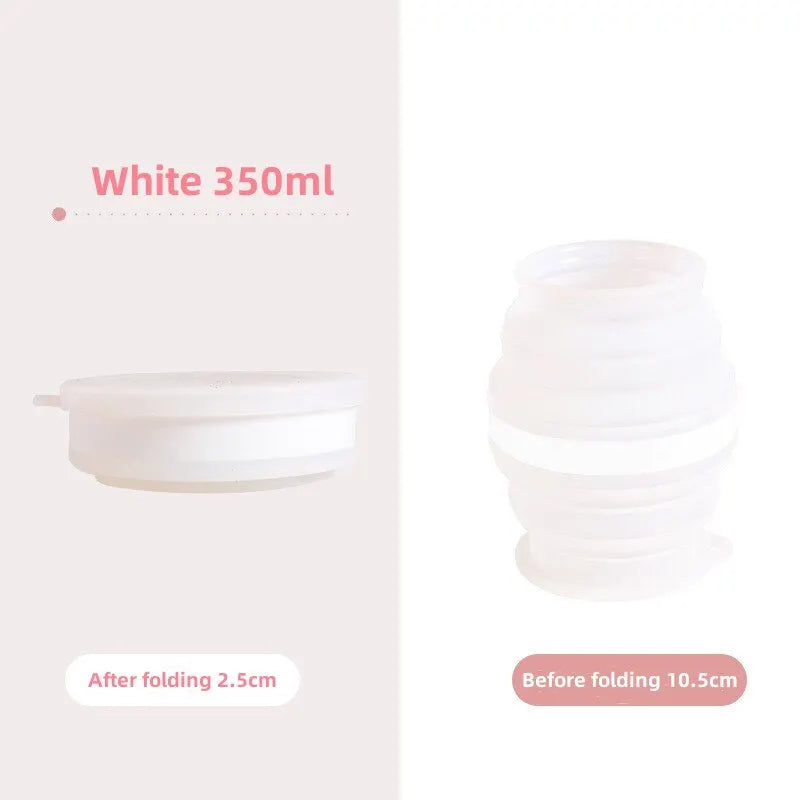 Portable Silicone Foldable Cup With Lanyard Heat Resistant Collapsible Cups Lid Folding Storage Travel Mug For Hot Water