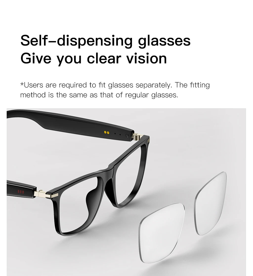 Smart Glasses with AI Translator Bluetooth Glasses Hands-Free Music & Calls Outdoor Sports Headphones for Men and Women