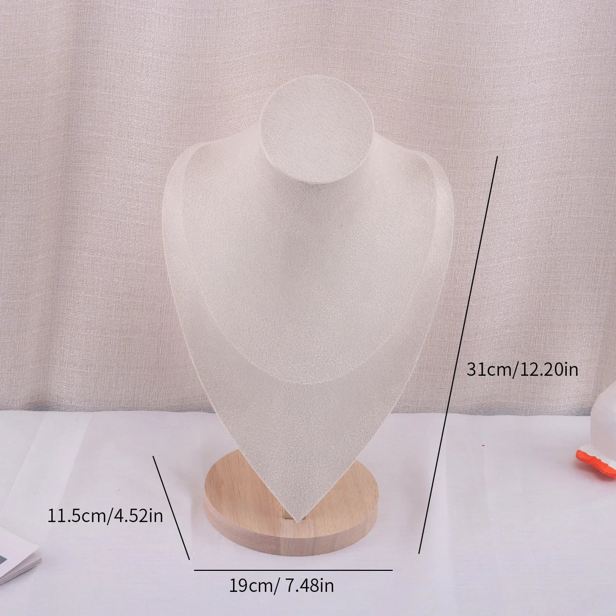 Velvet Portrait Necklace Jewelry Display Mannequin Bust Stand