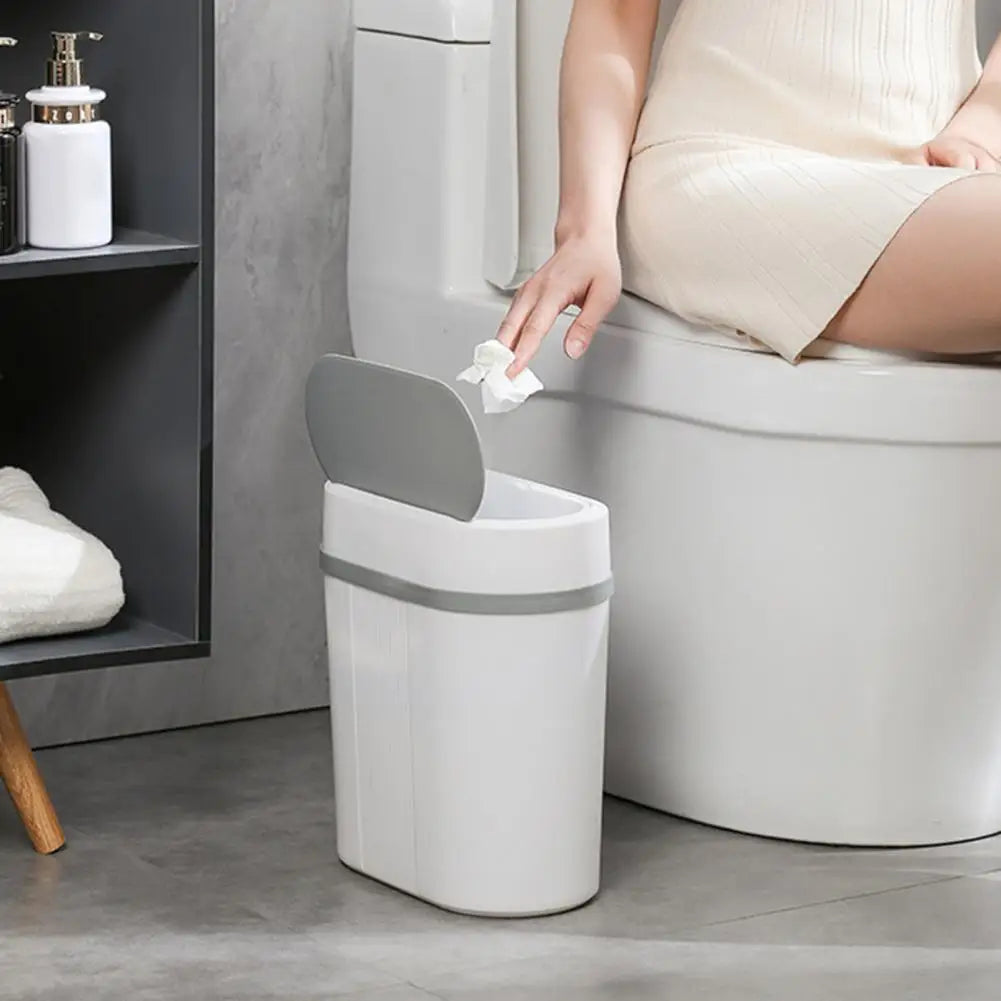 Lixeira de Cozinha de Modo Duplo de 12L Lixeira de Indução Inteligente à Prova de Água Lixeira Automática Inteligente para Casa de Banho