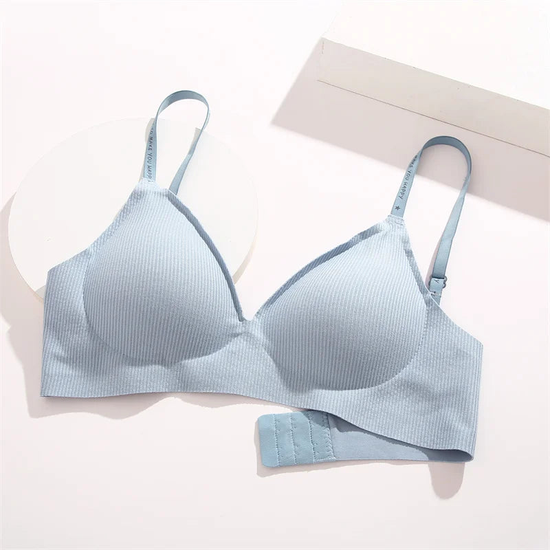 3-Pack Seamless Wire-Free Plunge Push Up Bras