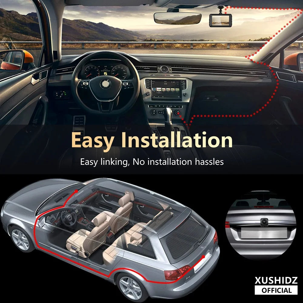 XUSHIDZ X02 2K WIFI Dash Cam 24H Parking Monitor Motion Detection Night Vision  Dual-Channel DVR Car Camera Vehicle Recorder