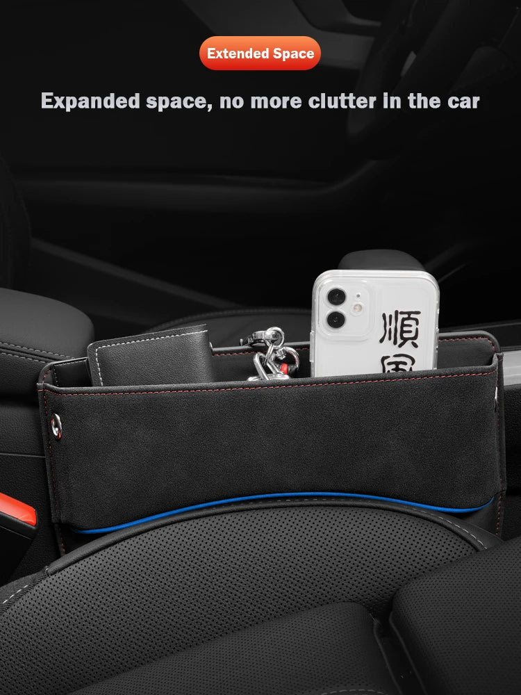 Suede Car Seat Side Storage Pocket For Car Seat Gap Filler Organizer Box Leather Car Crevice Stowing Tidy Interior Parts