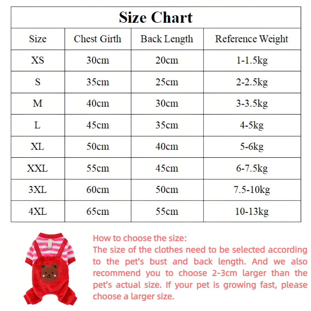 Warm Winter Fleece Dog Jumpsuit Coat with Leash Ring