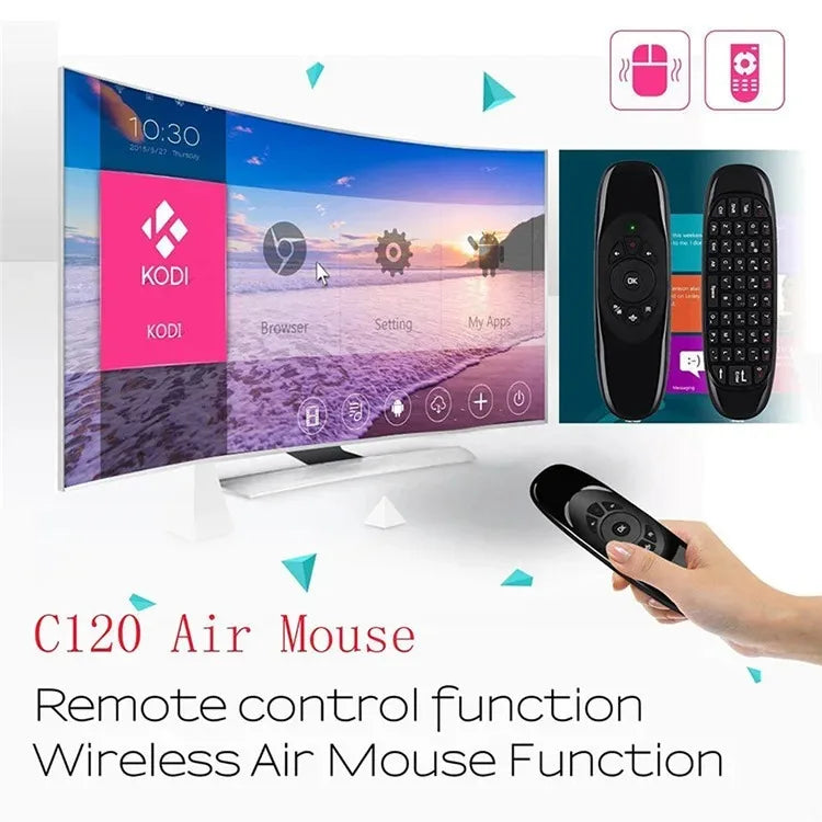 C120 Backlight Air Mouse 2.4G RF Wireless Mini Keyboard Smart Gyroscope Keyboard Remote Control For Android Smart TV Box