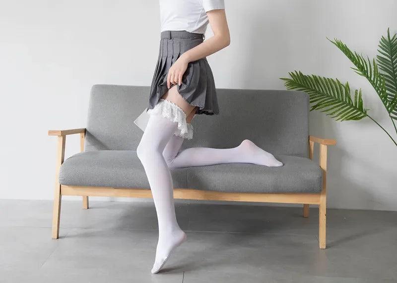 Lace Ruffle Lolita Knee-High Cosplay Socks
