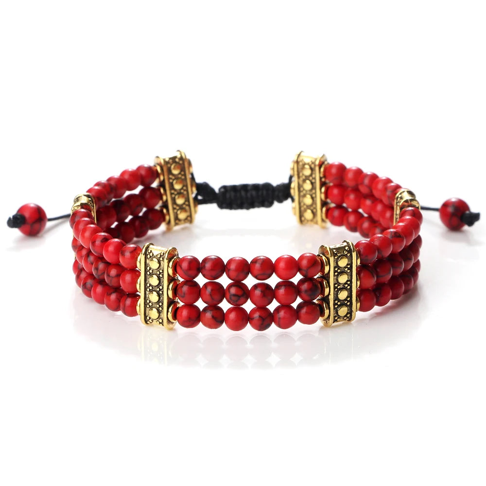 4mm Natural Stone Braided Energy Yoga Bracelet