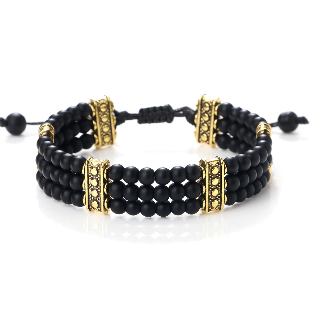 4mm Natural Stone Braided Energy Yoga Bracelet