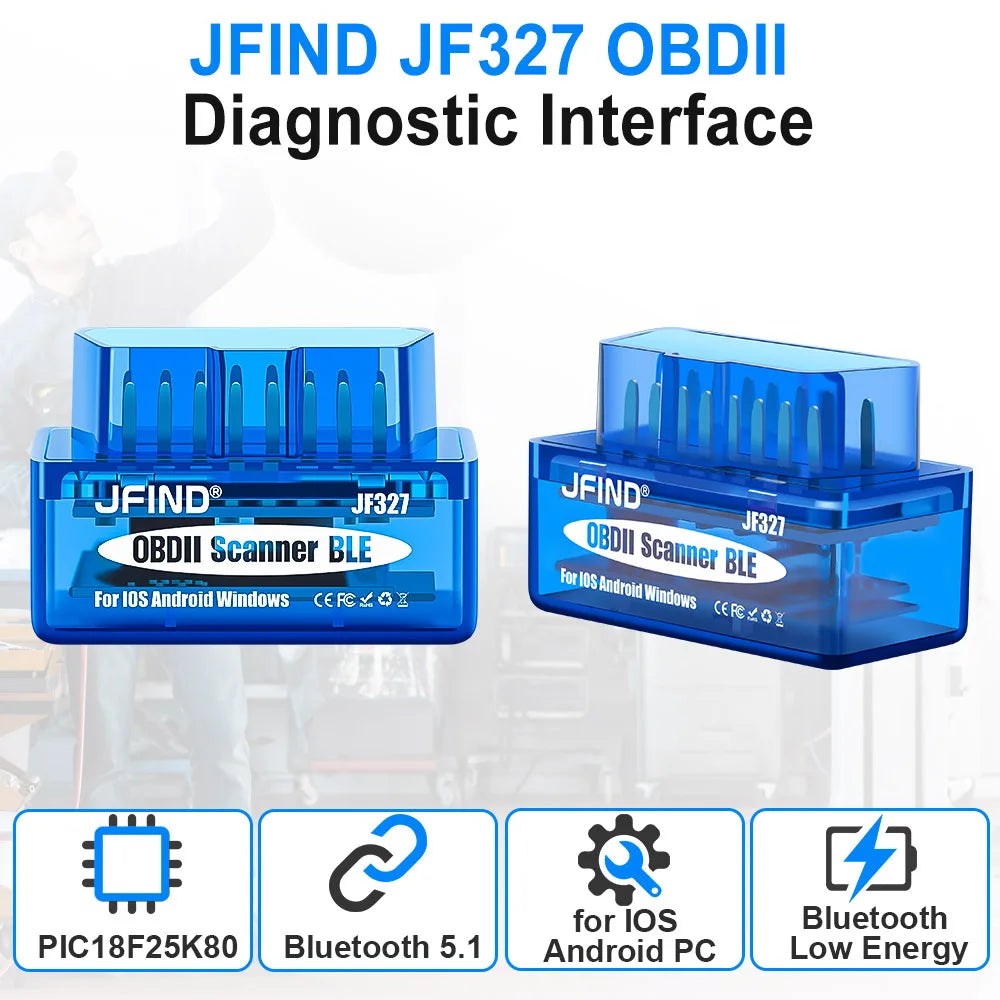 JFIND ELM327 V1.5 OBD2 Bluetooth 5.1 PIC18F25K80 Auto Scanner For Android IOS Code Reader OBD2 Car Diagnostic Tool elm 327 V1 5