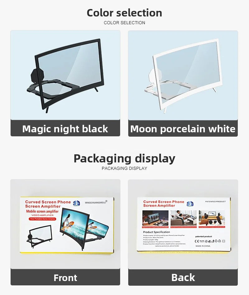 New Ultra Clear Curved Screen Magnifier for Phones Mobile Screen Amplifier Stand Eye Protection HD Expander