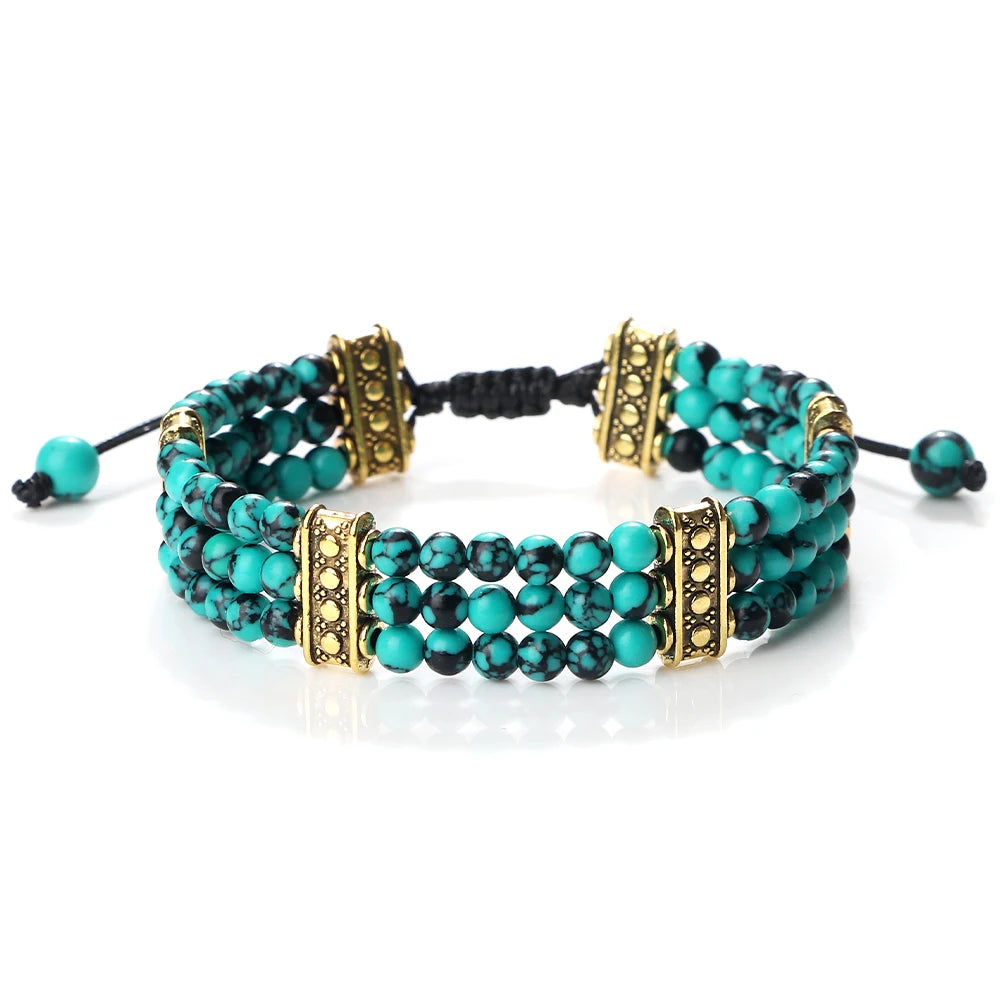 4mm Natural Stone Braided Energy Yoga Bracelet
