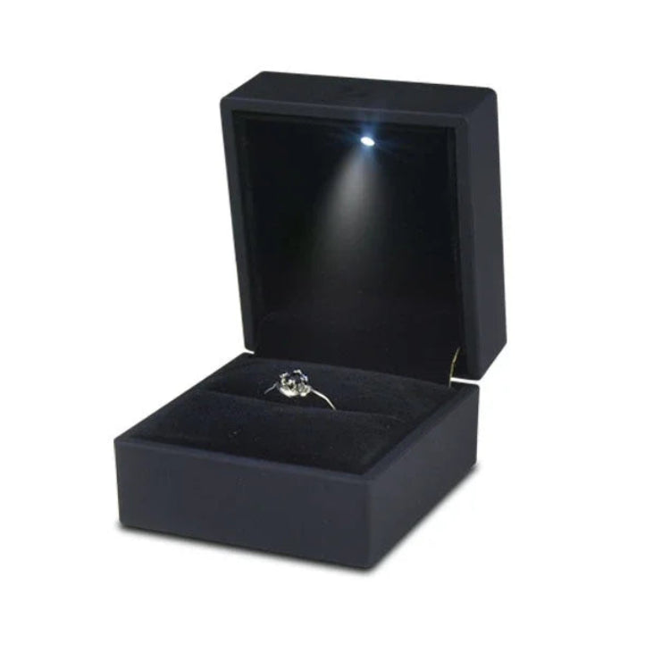 LED Illuminated Luxury Ring Box for Jewelry, Engagement and Weddings
