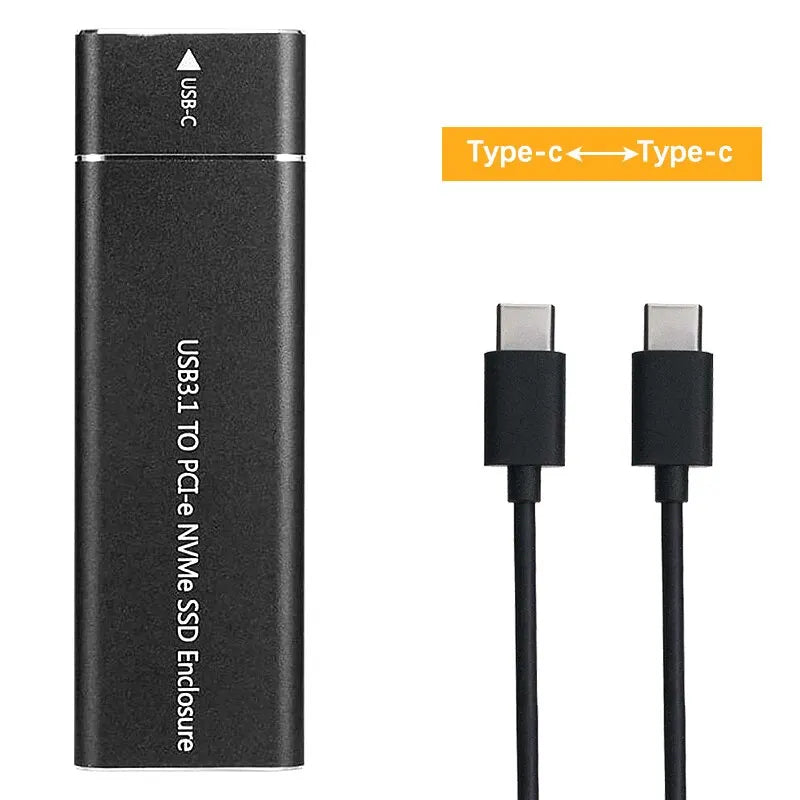 USB3.1 M.2 SSD Enclosure Mobile Case Supports NVME Protocol To Type-C Solid Metal External Hard Disk Case Laptop Phone SSD