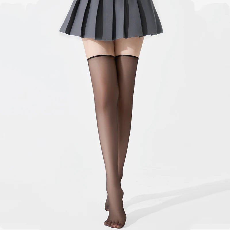 3 Pairs Silky Sheer Thigh High Stay Up Nylon Stockings