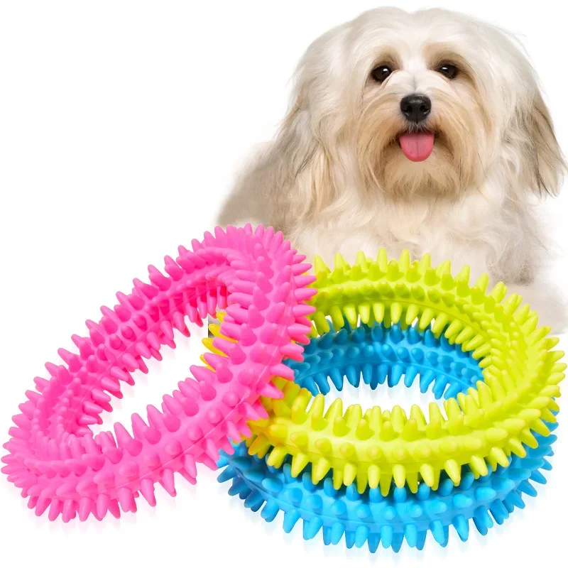 Small Dog Rubber Bone Chew Toy Bite-Resistant Training Tool