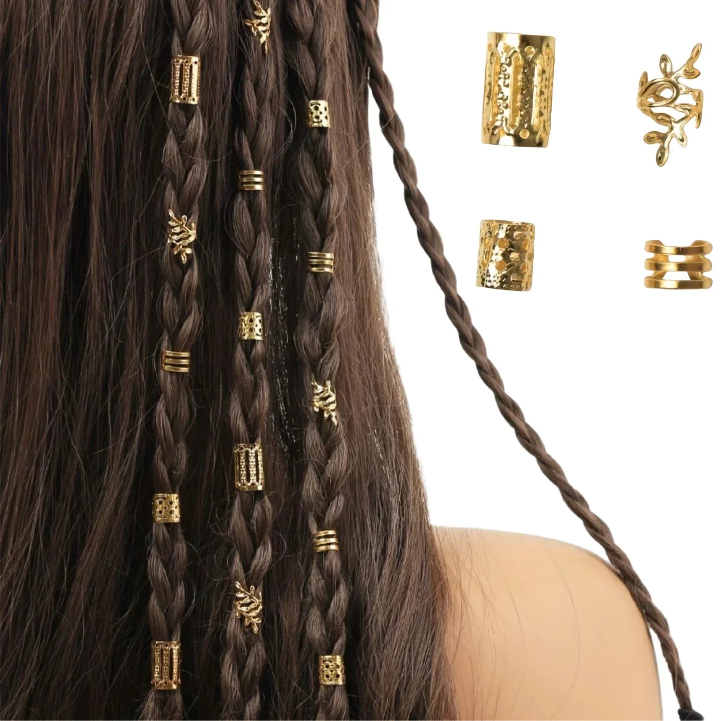 40-Piece Elegant Hollow Hair Ring Set for Braids and Locs