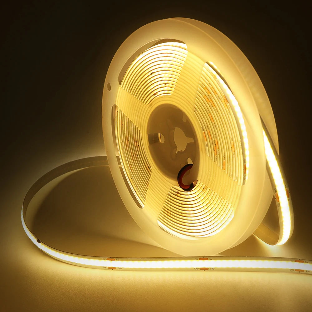 New 5V LED COB Light Strip Dimmable With Touch Sensor/ON OFF Switch USB Flexible LED Tape Christmas TV Backlight Adhesive Tape