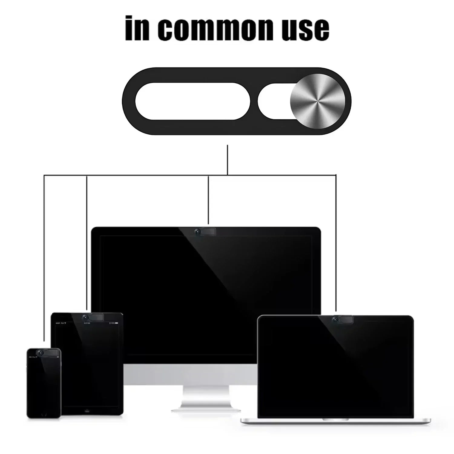 1-2Pcs Black Webcam Cover for IPhone Anti-hacker Shutter Privacy Protection Slide Shield Anti-peep for SmartPhone Laptop Camera