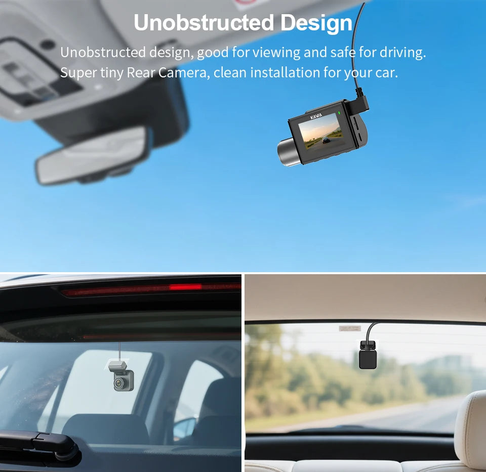 Front and Rear Dash cam KAWA D7 4K,Video Recorder 4K WiFi6 Car Camera,DVR Tiny Rear Camera for AUTO,APP/Voice Control Dashcam